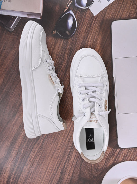 Women, Women Footwear, White Sneakers