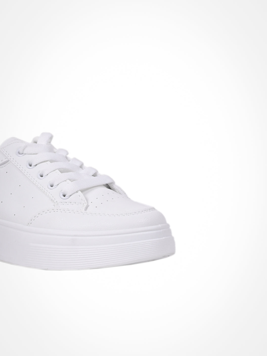 Women White Solid Sneakers