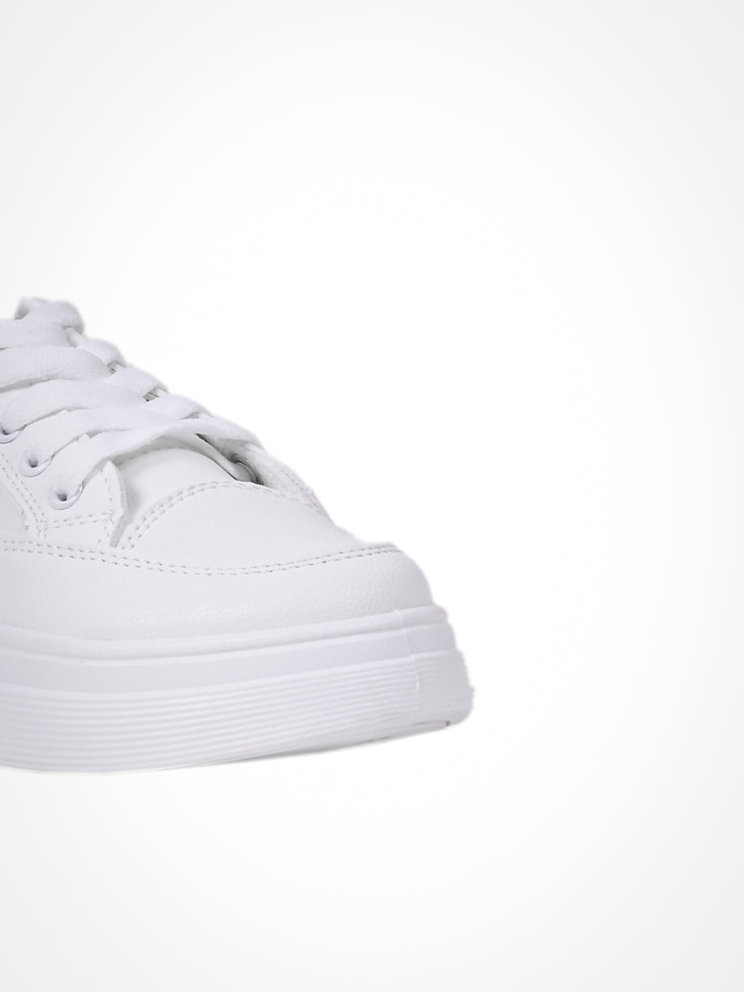 Women White Solid Sneakers