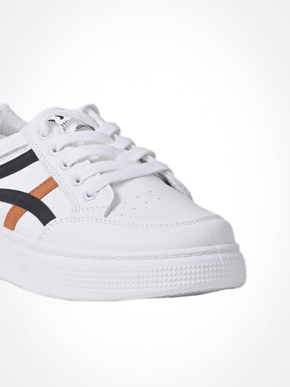 Women White & Black Colourblocked Sneakers