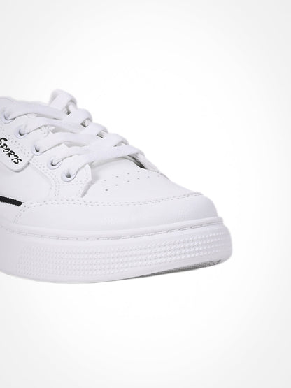 Women White Solid Sneakers