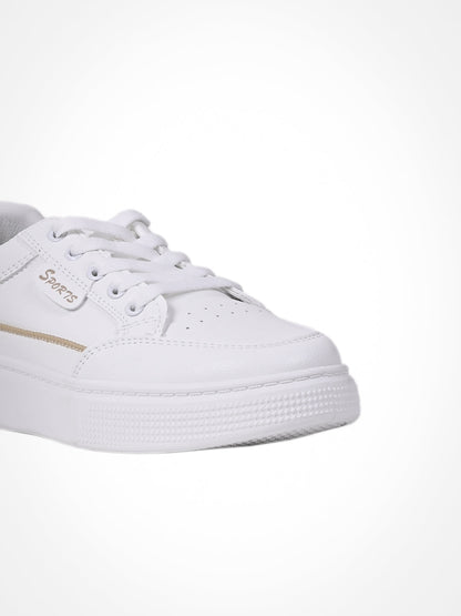 Women White Solid Sneakers