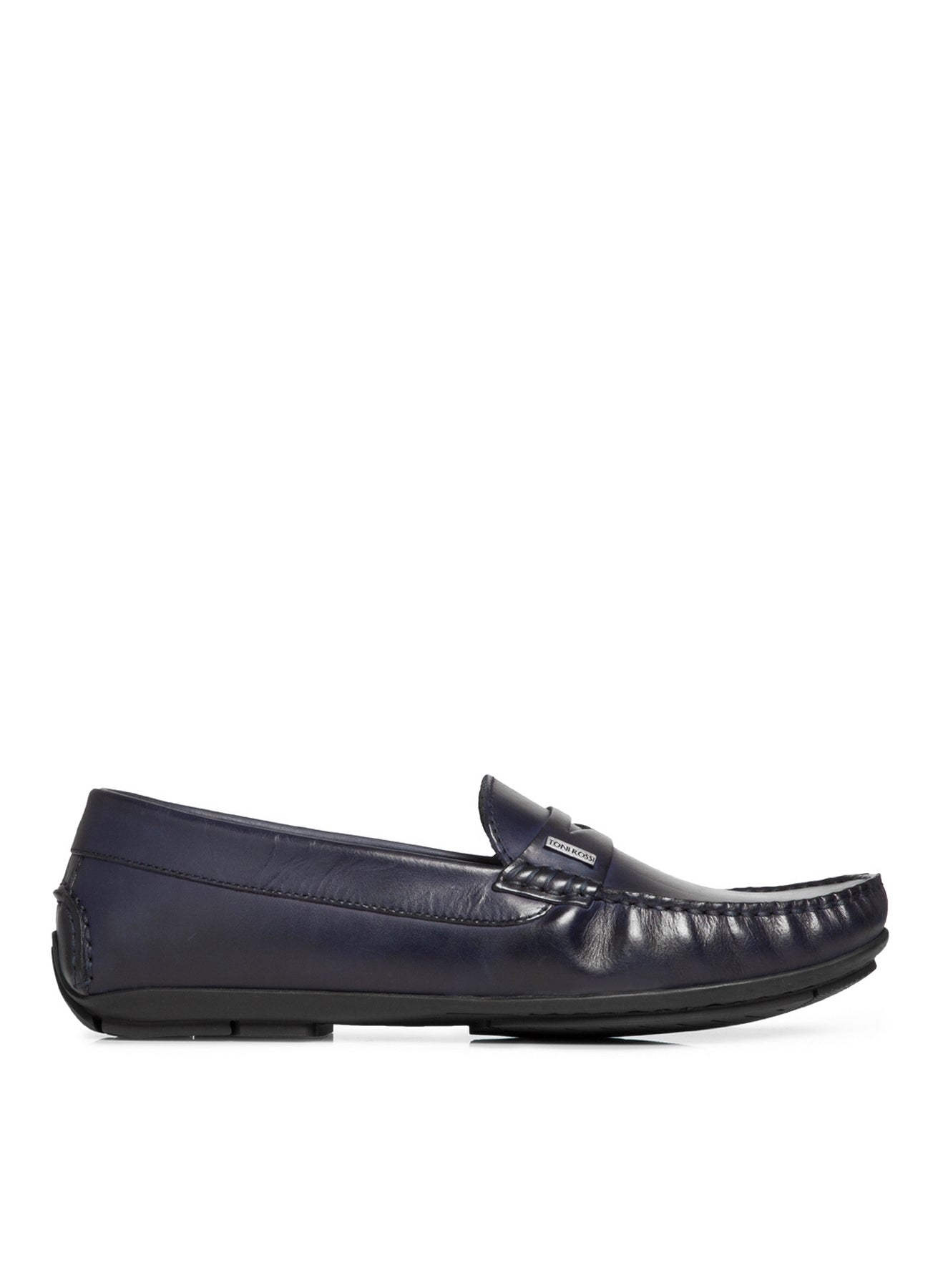 Men Navy Blue Solid Driving Shoes