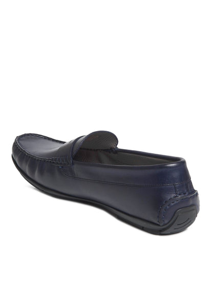 Men Navy Blue Solid Driving Shoes