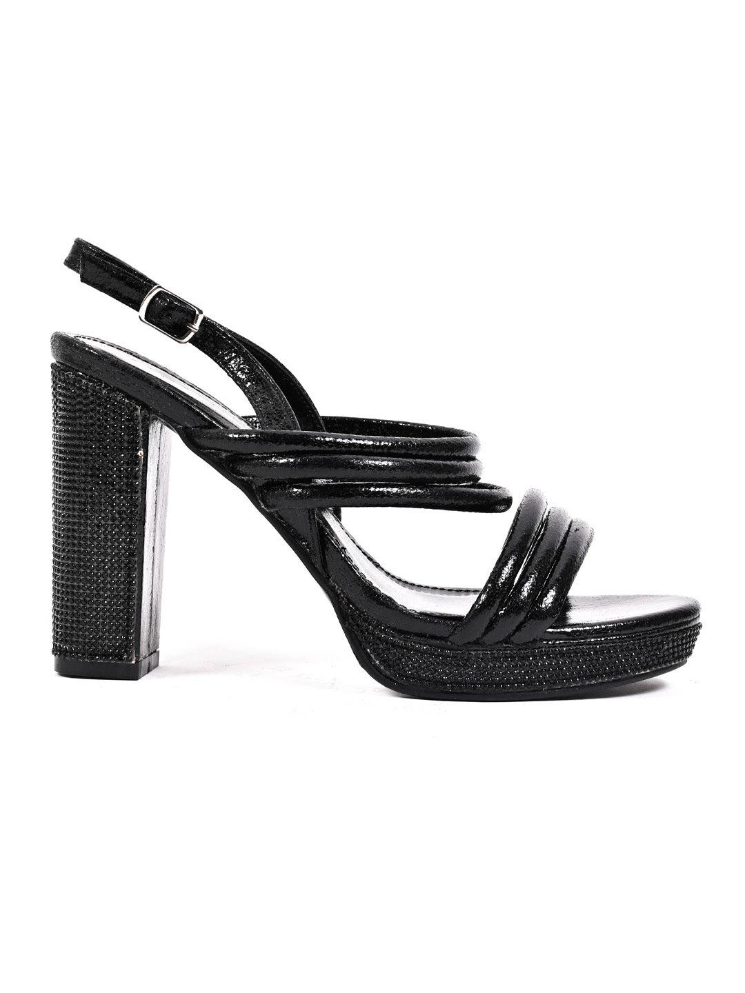 Women, Women Footwear, Black Sandal