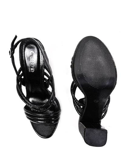 Women, Women Footwear, Black Sandal