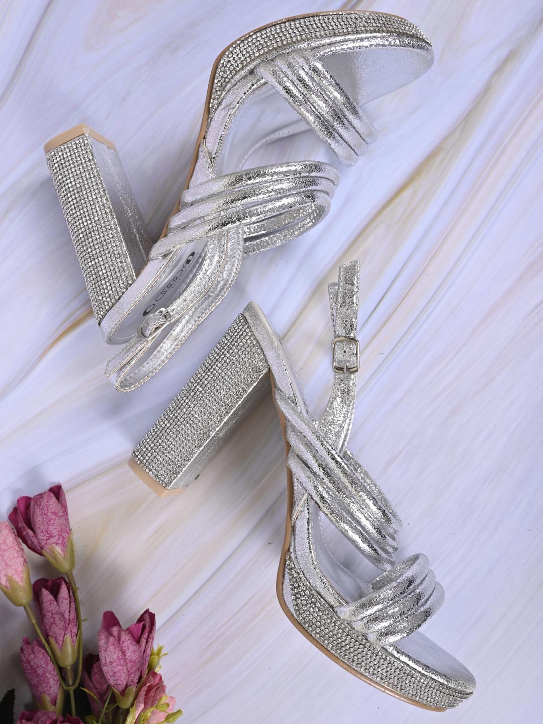 Women, Women Footwear, Silver Sandal