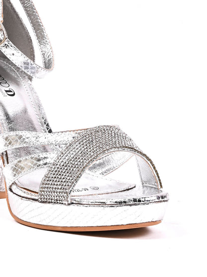 Women, Women Footwear, Silver Sandal