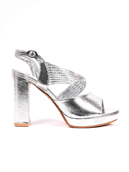 Women, Women Footwear, Silver Sandal