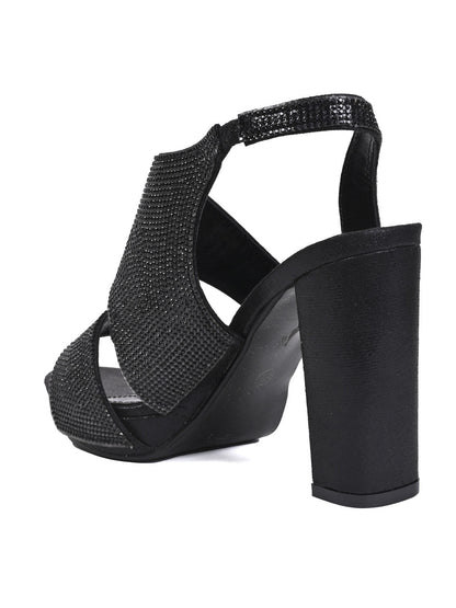 Women, Women Footwear, Black Sandals