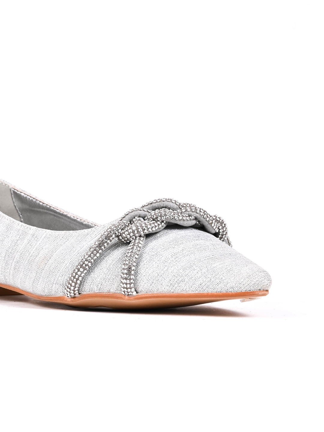 Women Silver Embellished Ballerinas