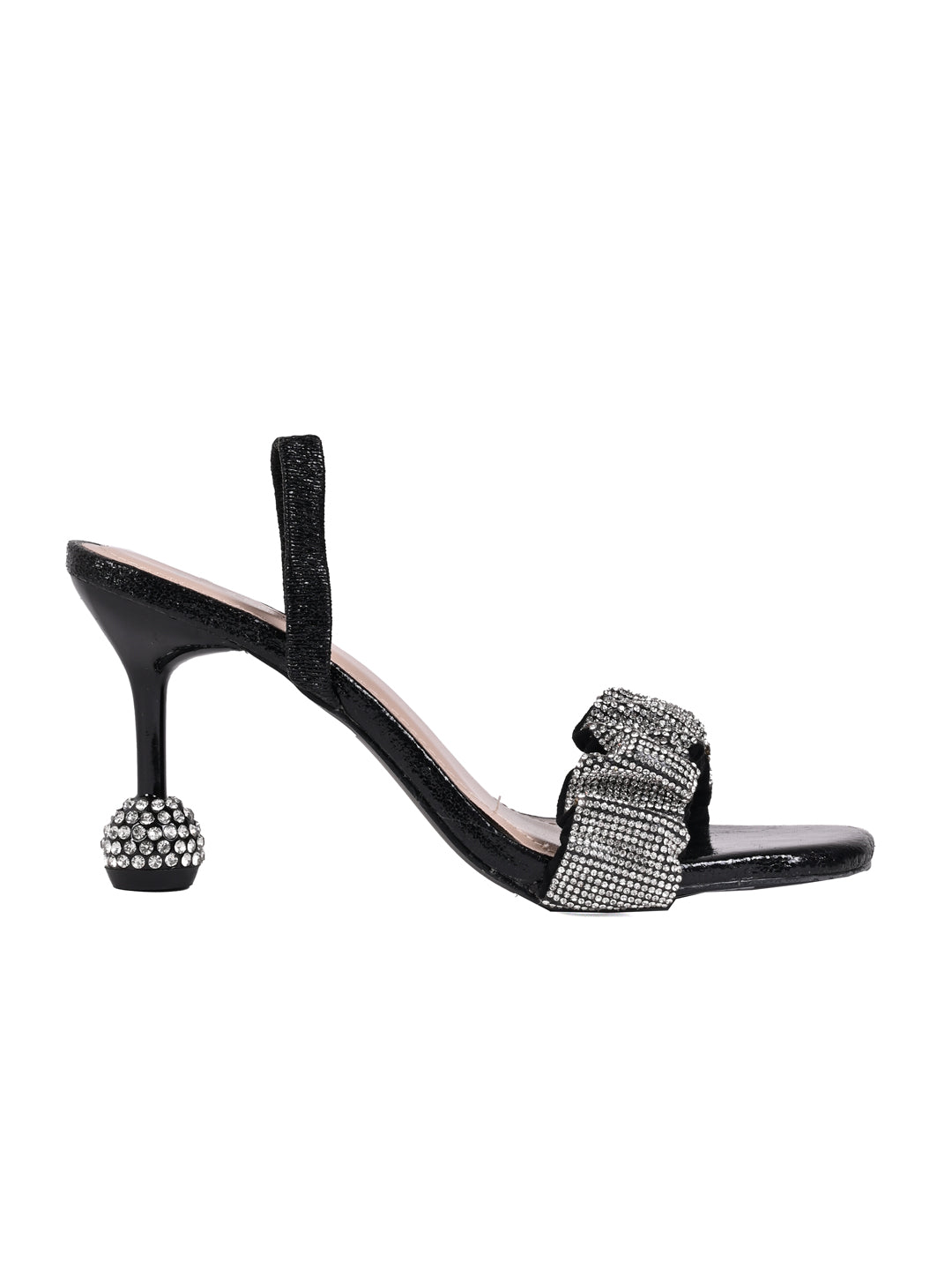 Women, Women Footwear, Black Sandal