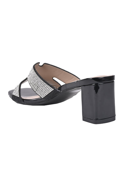 Women, Women Footwear, Black Sandals