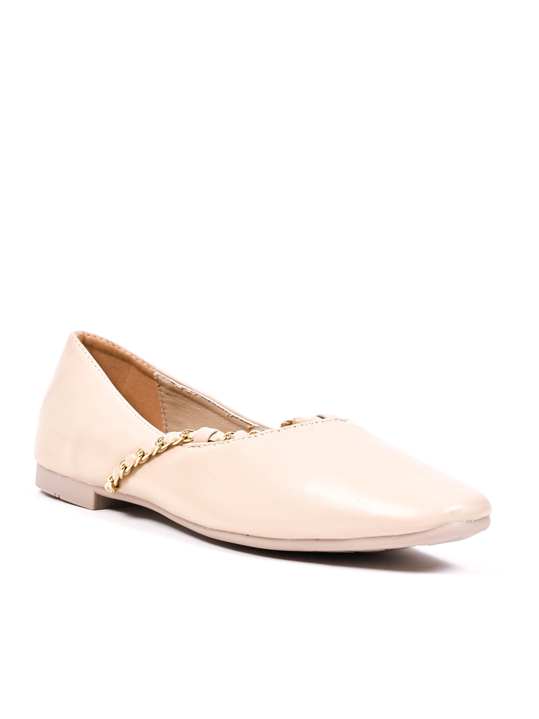 Women, Women Footwear, Beige Ballerinas