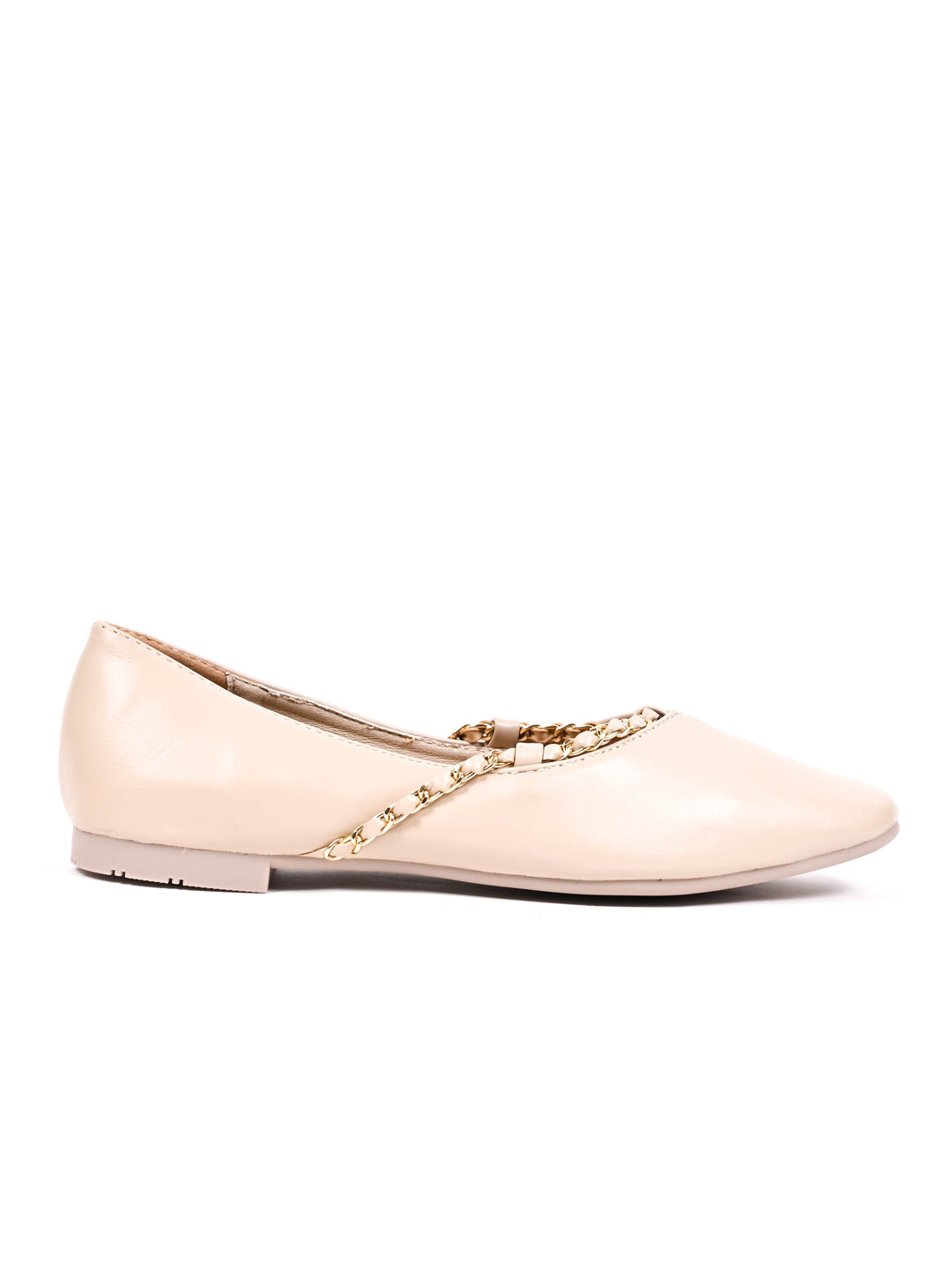 Women, Women Footwear, Beige Ballerinas