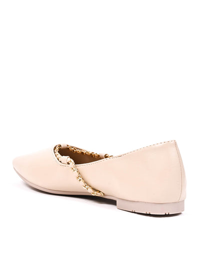 Women, Women Footwear, Beige Ballerinas