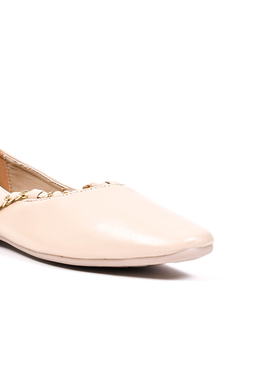 Women Beige Solid Ballerinas