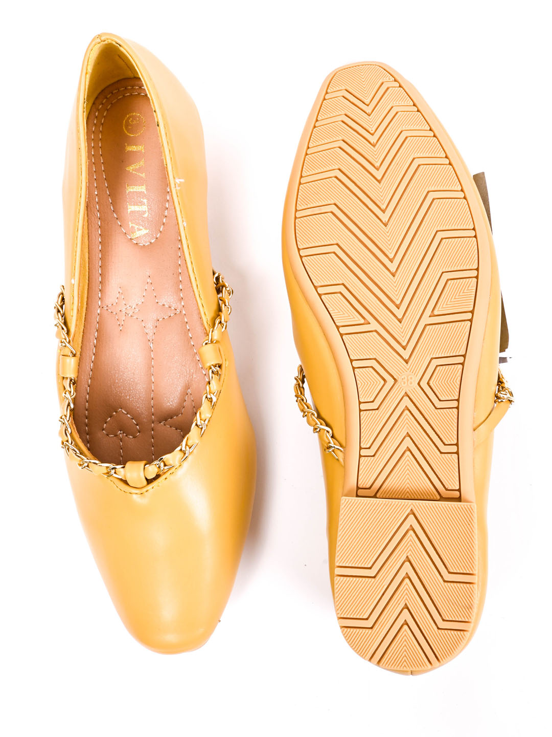 Women Yellow Solid Ballerinas