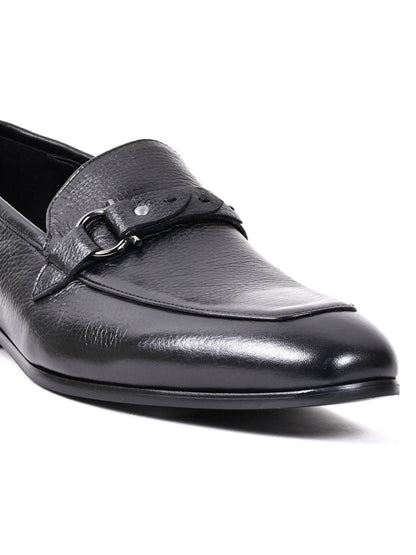 Men, Men Footwear, Black Loafers