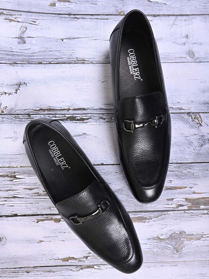 Men, Men Footwear, Black Loafers