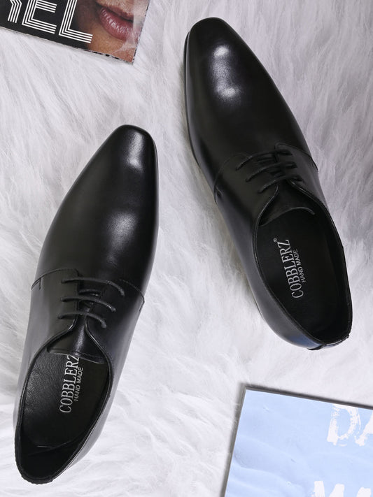 Men, Men Footwear, Black Derby Formal Shoes