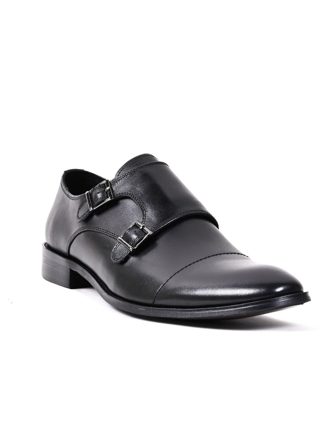 Men, Men Footwear, Black Monk Formal Shoes