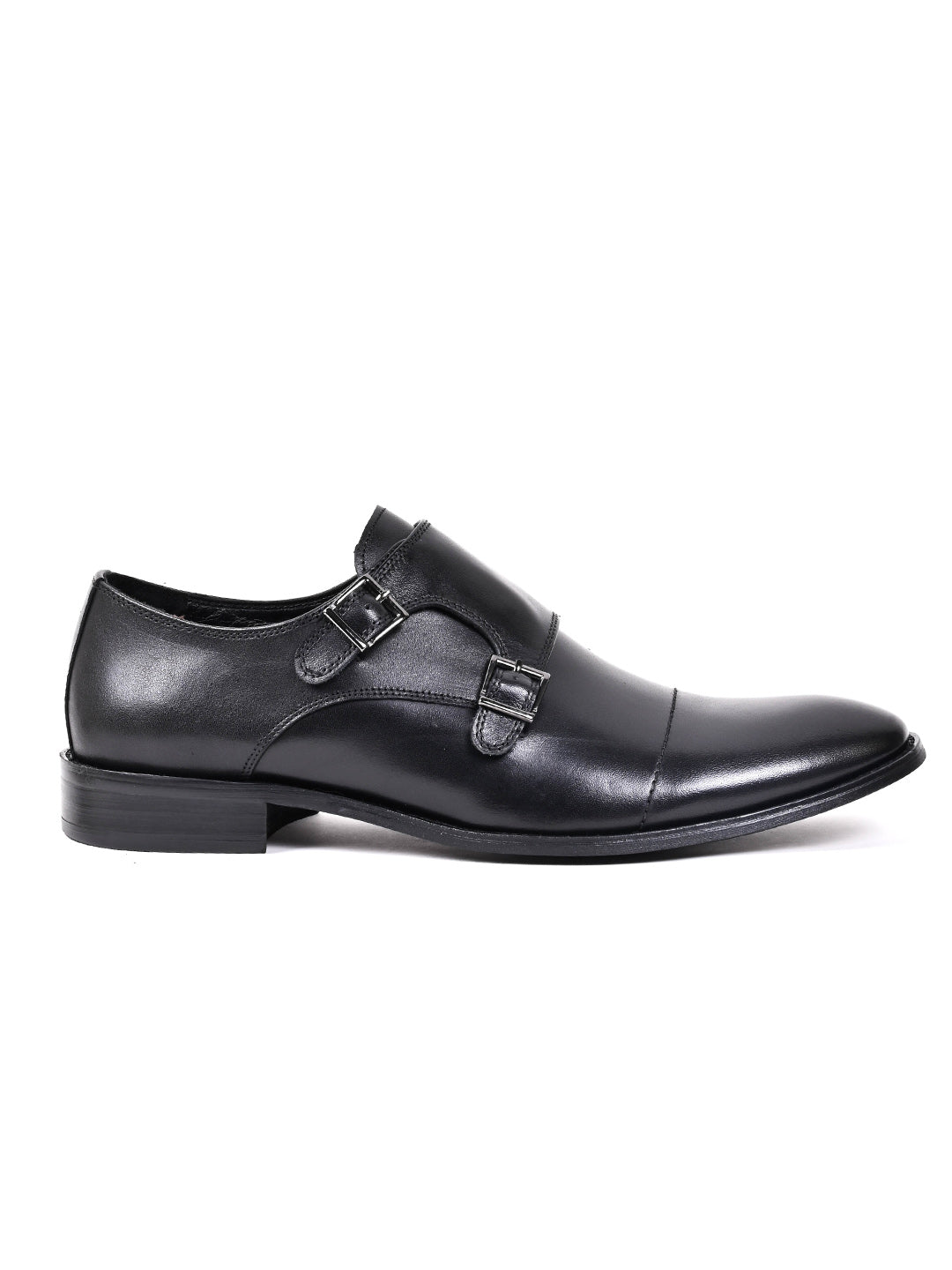 Men, Men Footwear, Black Monk Formal Shoes