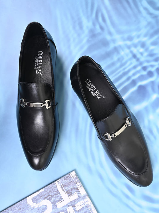 Men, Men Footwear, Black Loafers