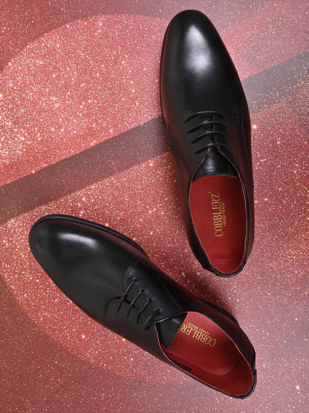 Men, Men Footwear, Black Derby Formal Shoes