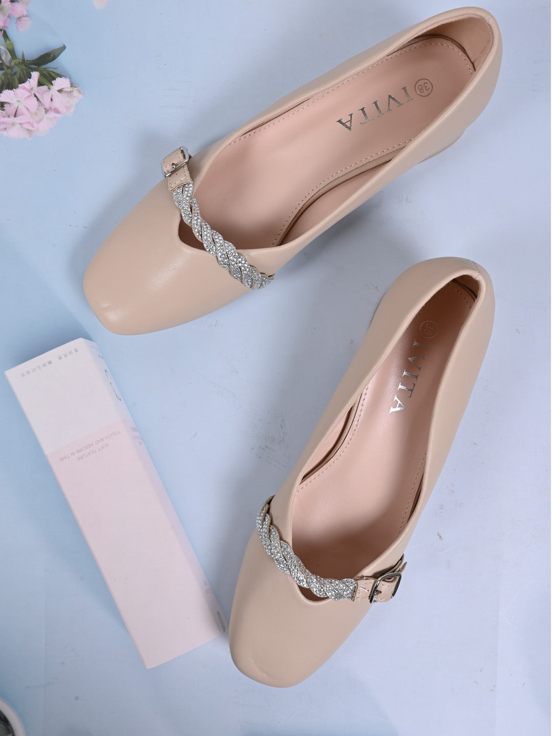 Women, Women Footwear, Beige Ballerinas