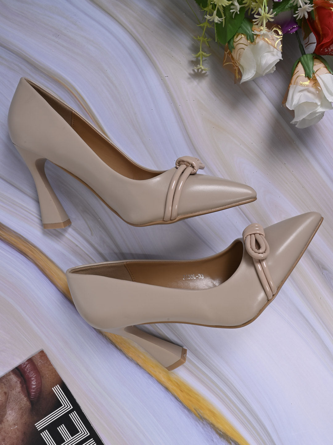 Women, Women Footwear, Beige Stilettos