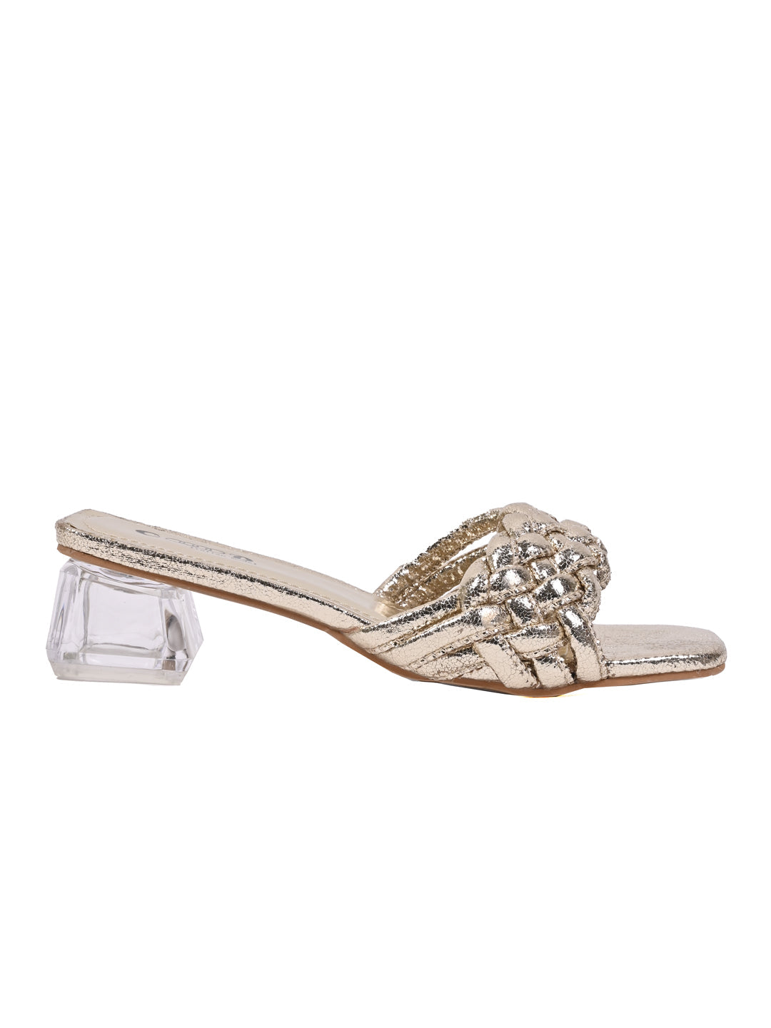 Women, Women Footwear, Gold Sandal