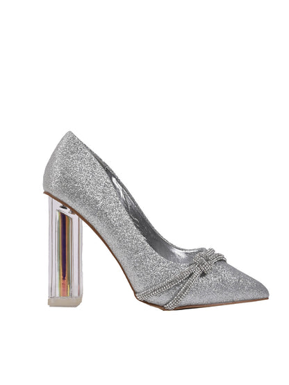 Women, Women Footwear, Silver Pumps