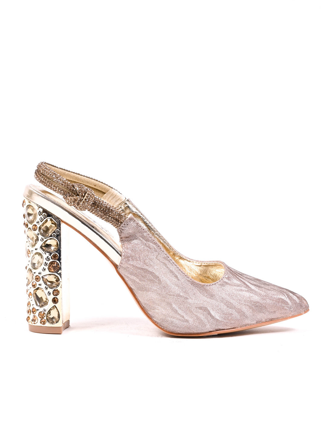 Women, Women Footwear, Gold Pumps