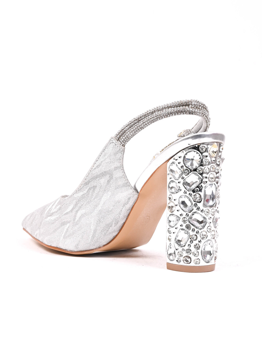 Women, Women Footwear, Silver Pumps