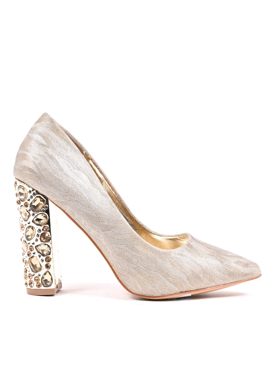 Women, Women Footwear, Gold Pumps