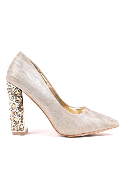 Women, Women Footwear, Gold Pumps