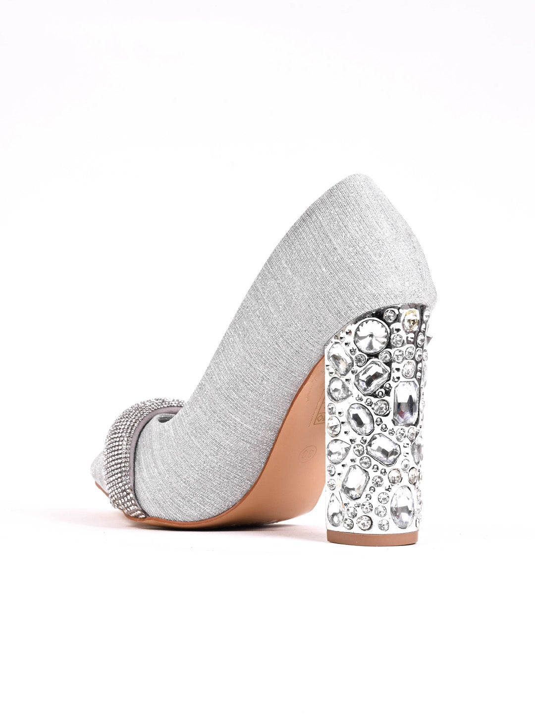 Women, Women Footwear, Silver Pumps