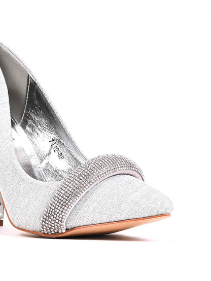 Women Silver Embellished Pumps