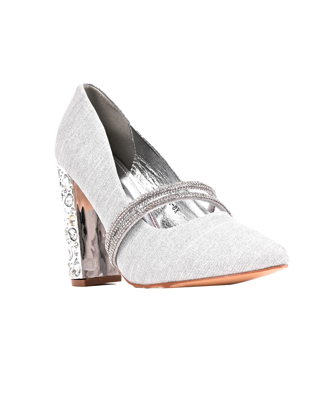 Women, Women Footwear, Silver Pumps