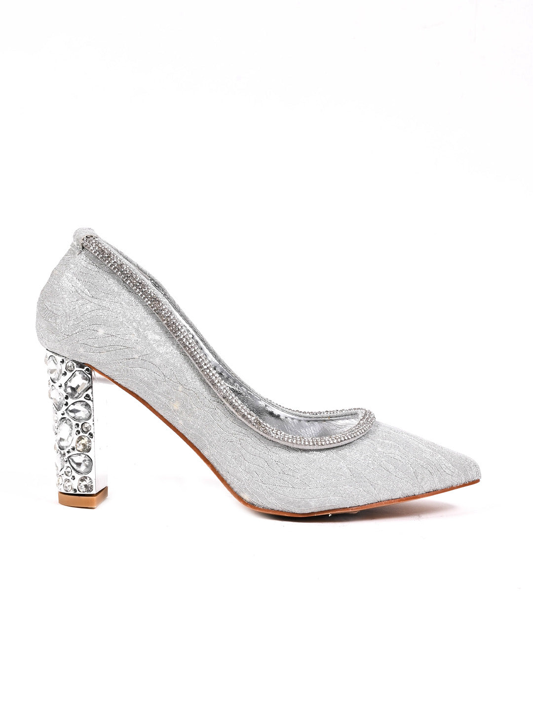 Women, Women Footwear, Silver Pumps