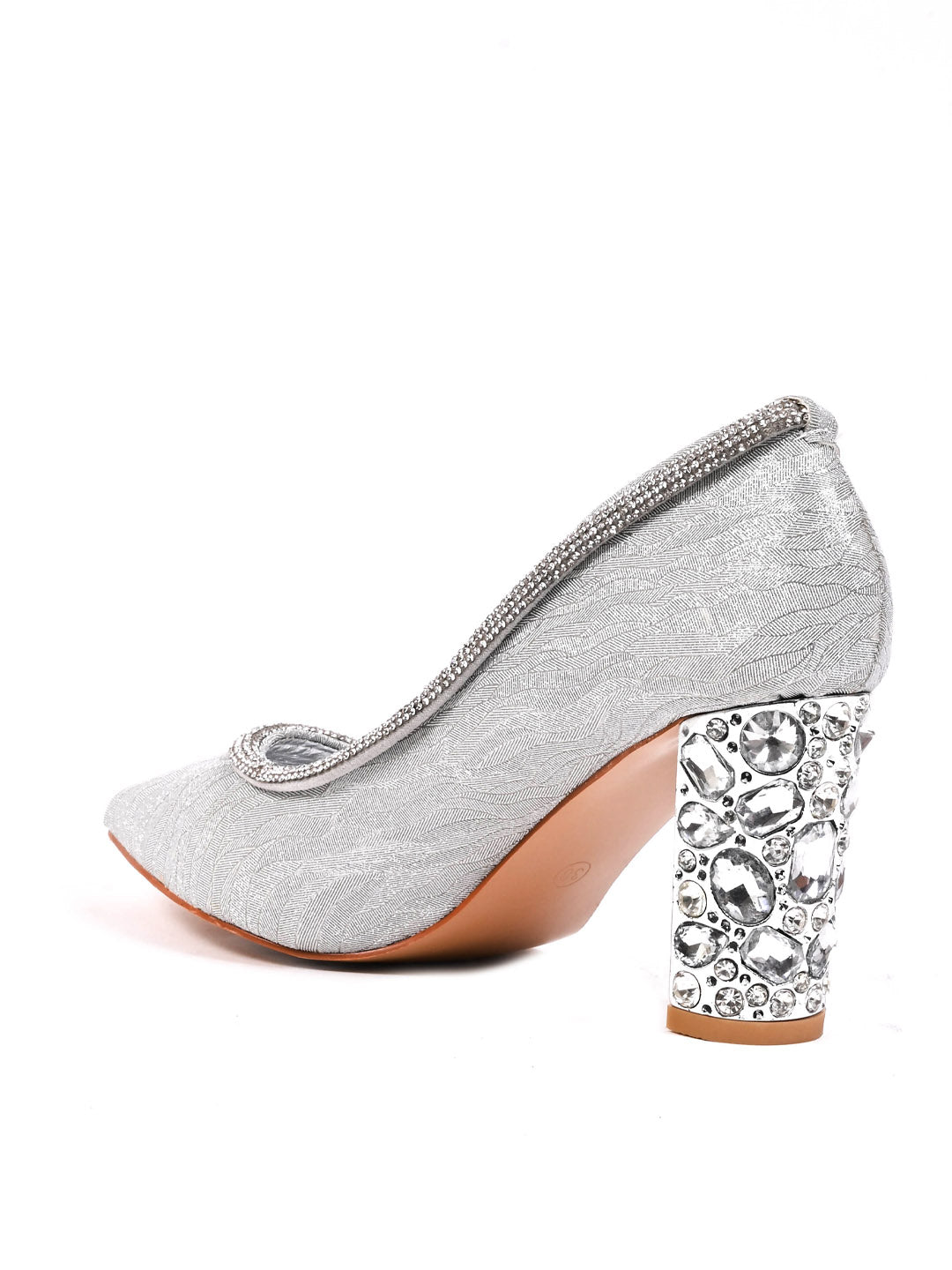 Women, Women Footwear, Silver Pumps