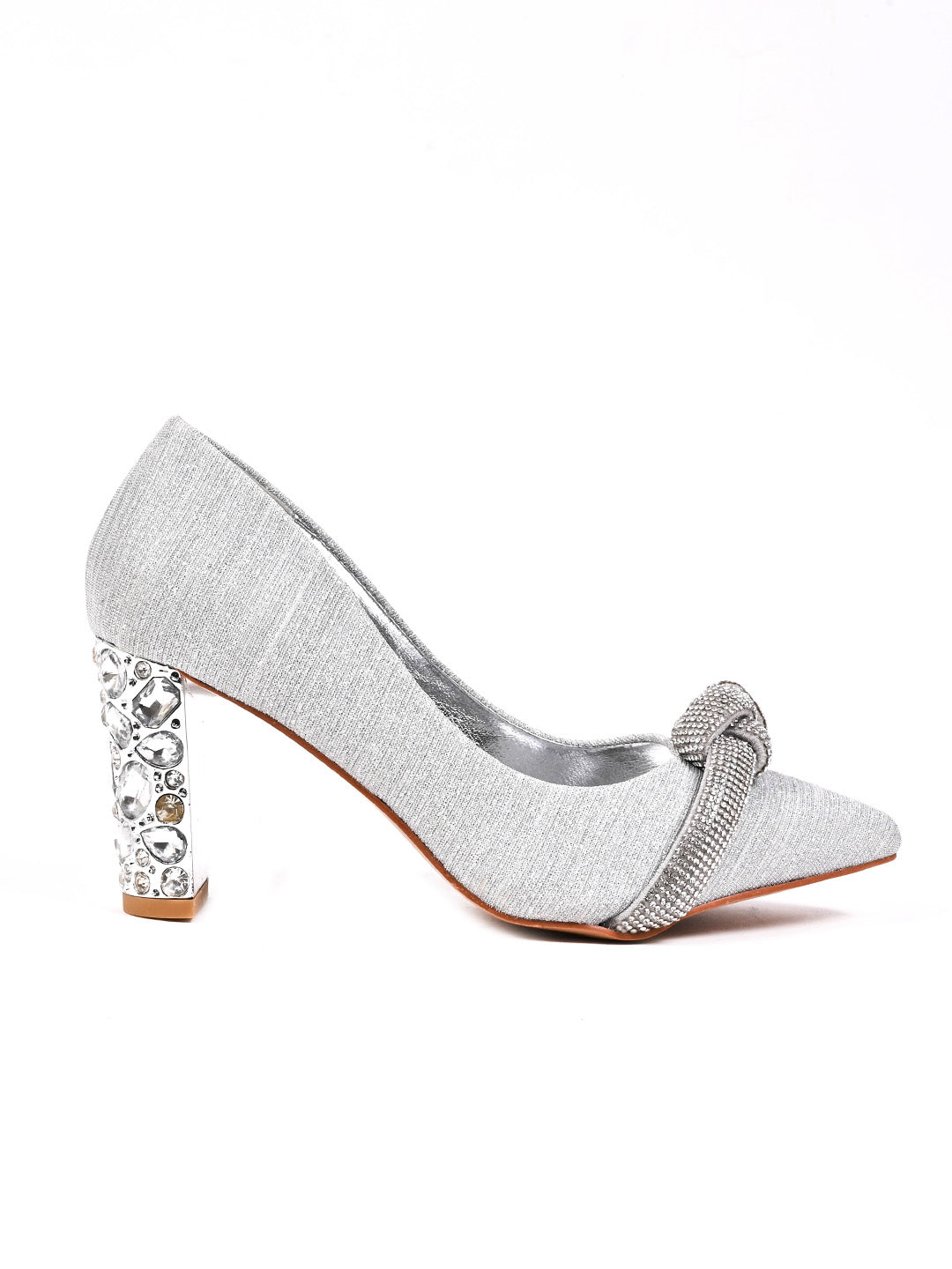 Women, Women Footwear, Silver Pumps