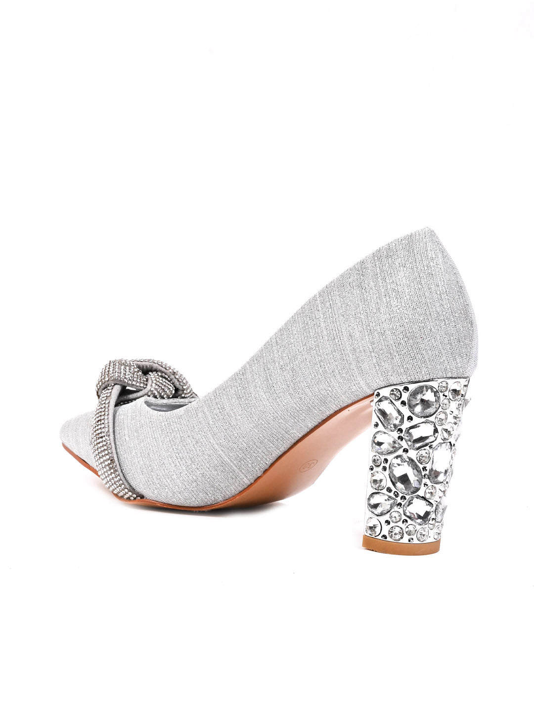 Women, Women Footwear, Silver Pumps