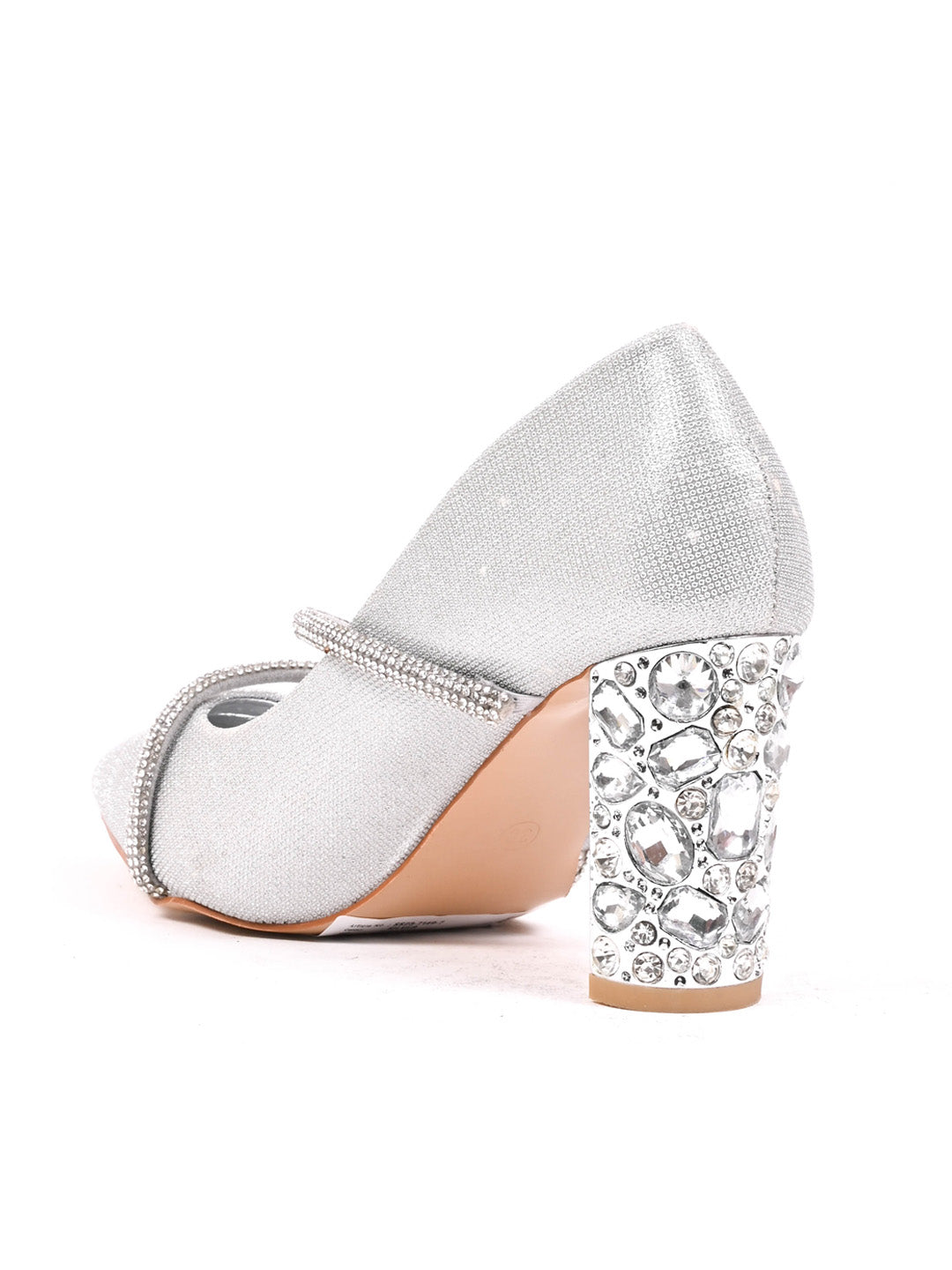 Women, Women Footwear, Silver Pumps