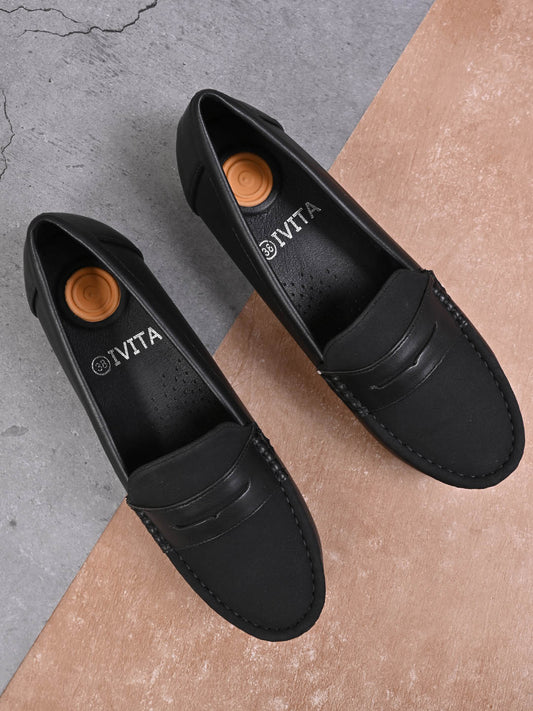 Women, Women Footwear, Black Loafers