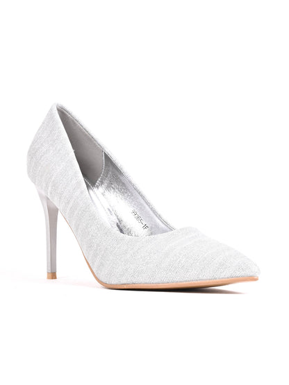 Women, Women Footwear, Silver Stilettos