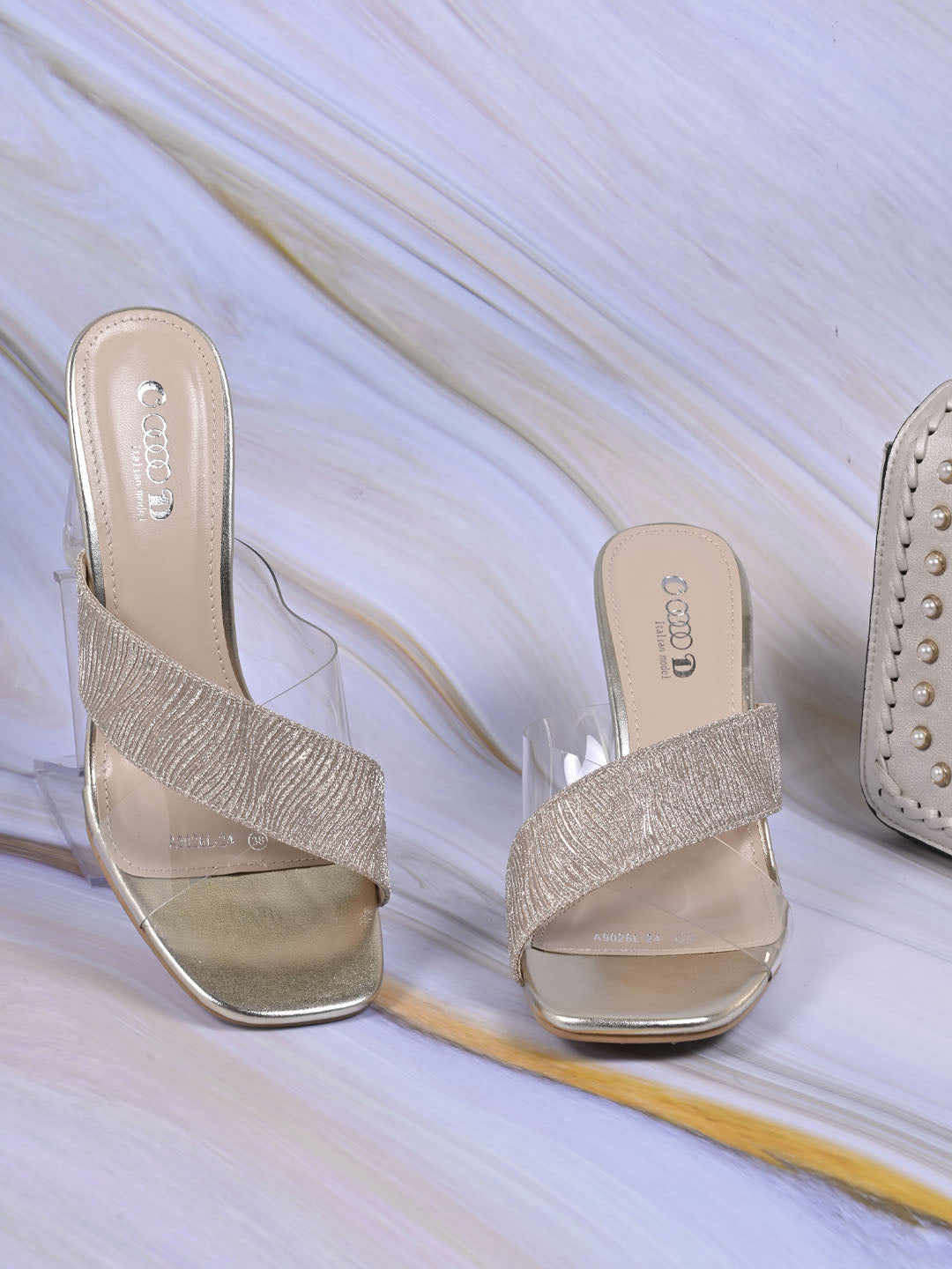 Women, Women Footwear, Gold Sandal