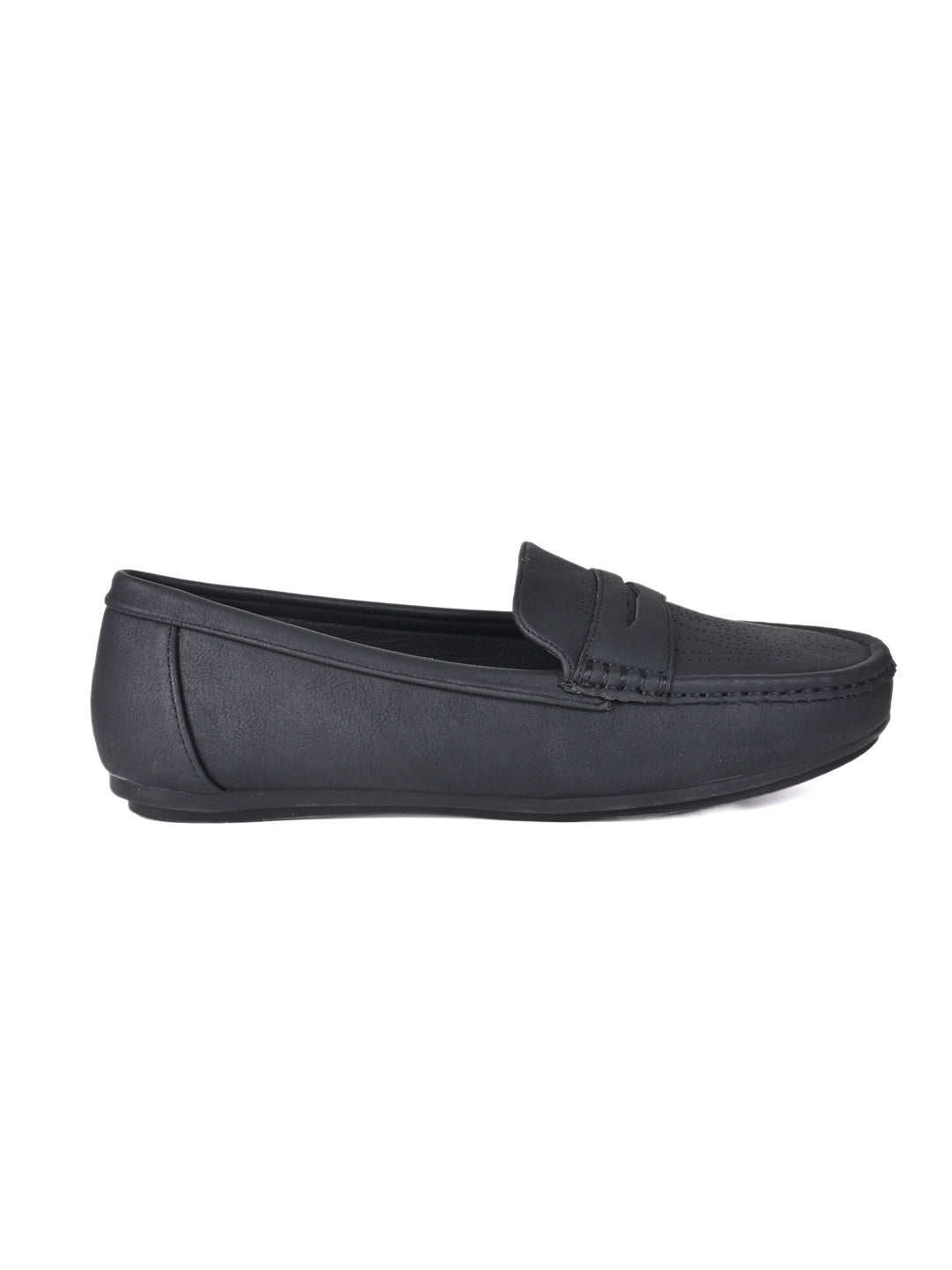 Women, Women Footwear, Black Loafers