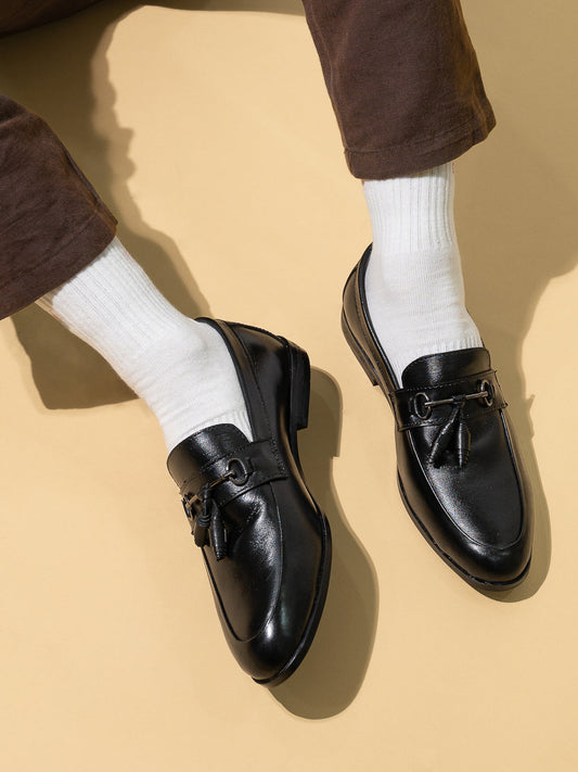 Men, Men Footwear, Black Loafers